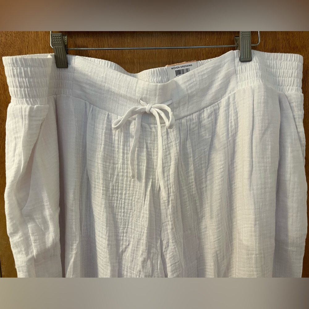 NWT white wide-leg elastic waist JM Collection pants 2X - Picture 4 of 6